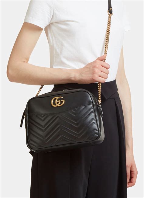 gucci black gg marmont small matelassé leather shoulder bag|Gucci Marmont small shoulder bag.